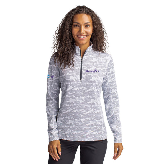 Cutter & Buck Women's Traverse Stretch Camo Print 1/4 Zip